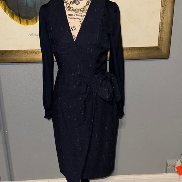 Rebecca Taylor Dresses & Skirts - COPY - Rebecca Taylor midnight navy faux wrap dress